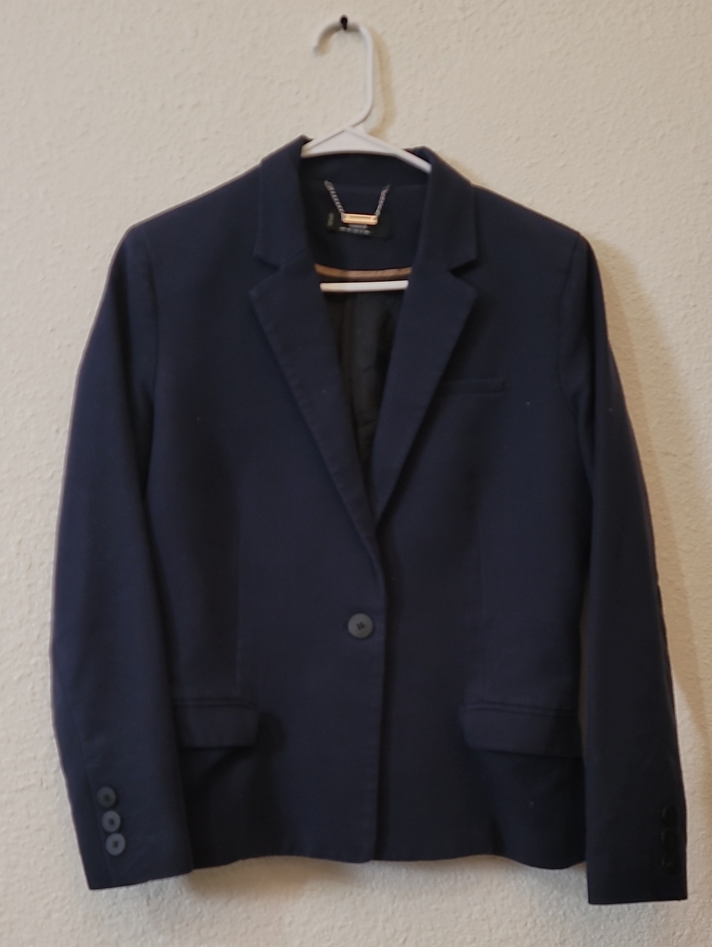 Mango Dark Navy Single-Button Blazer